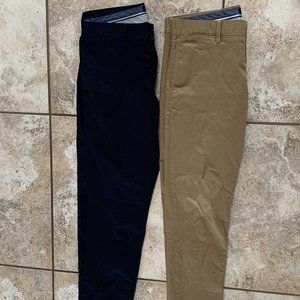 2-for-1 Banana Republic Men's Chino Pants 32x34 Khaki/Navy Blue